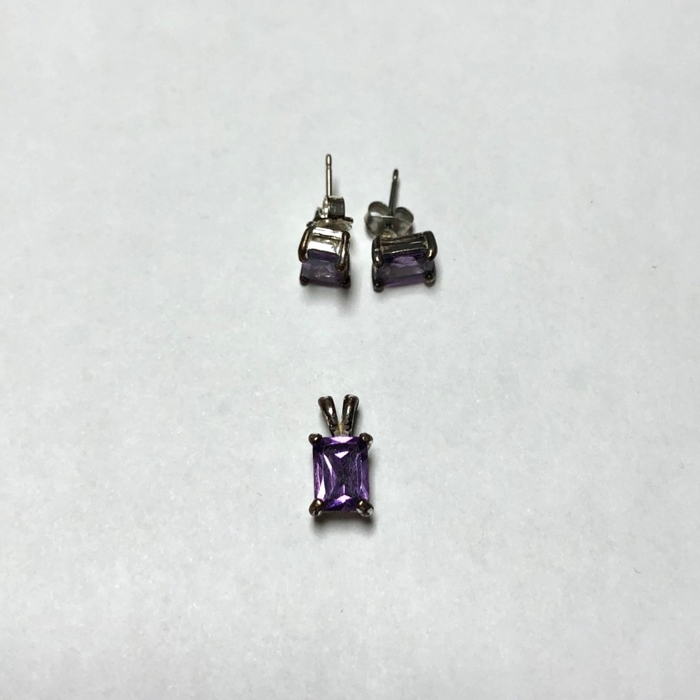 Vintage Avon Amethyst Necklace and Earring Set